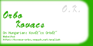 orbo kovacs business card